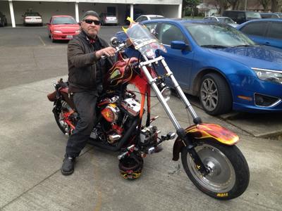 Chopped 1957 Hardtail Harley - Me and Best Friend 