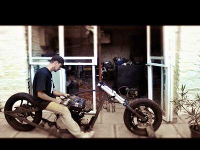 Sitting On Kawasaki GP 750 Chopper