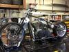 Bobber with engine and transmission set in the frame