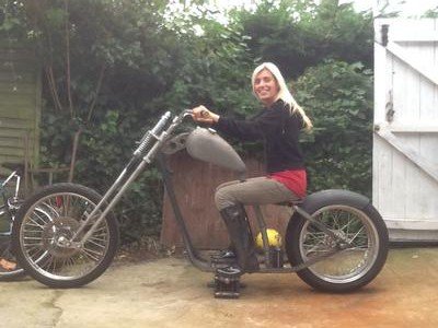 Hardbelly on her new chopper